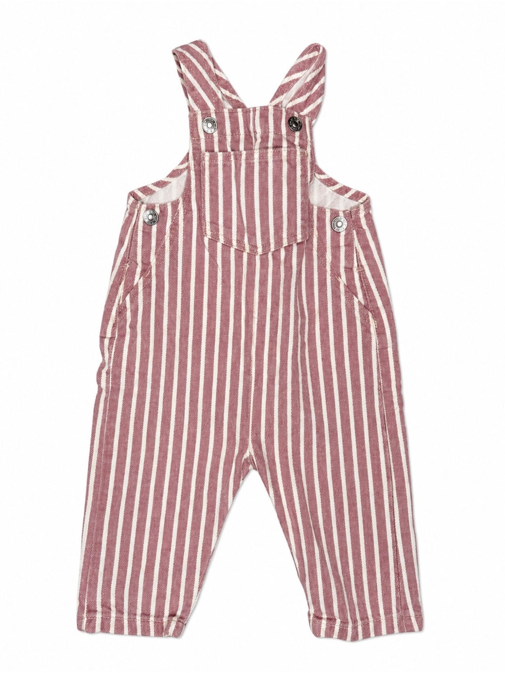 Zara Pink and White Striped Kids Overalls